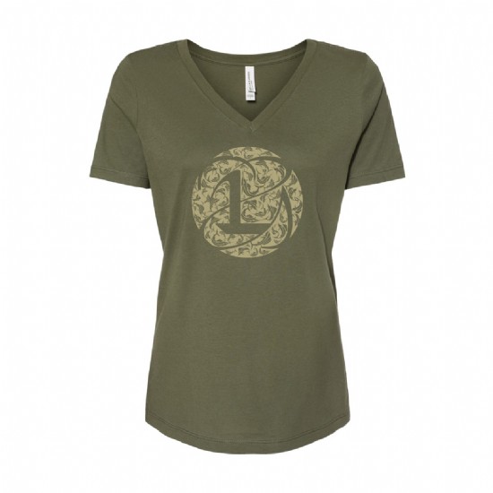 Bella + Canvas Ladies V Neck Sailfish Pattern Tee