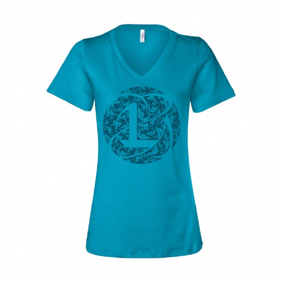 Bella + Canvas Ladies V Neck Sailfish Pattern Tee #3