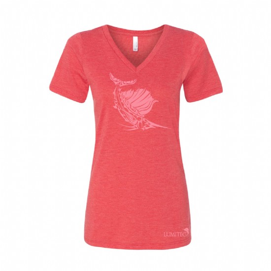 Bella + Canvas Ladies V Neck Tribal Sailfish Tee