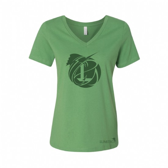 Bella + Canvas Ladies V Neck Logo Fish Tee #3