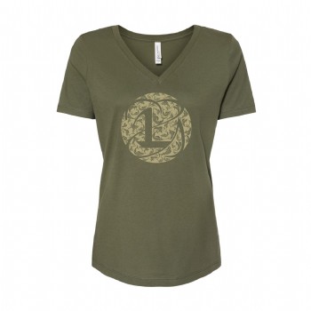 Bella + Canvas Ladies V Neck Sailfish Pattern Tee