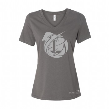 Bella + Canvas Ladies V Neck Logo Fish Tee